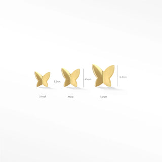 Flatback butterfly earrings with a delicate shape and smooth backing. Lightweight easy to wear for everyday styling.