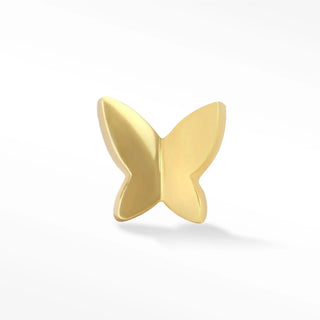 Gold-colored flatback butterfly stud earring with smooth polished 14K yellow gold finish from The Wynning Studs