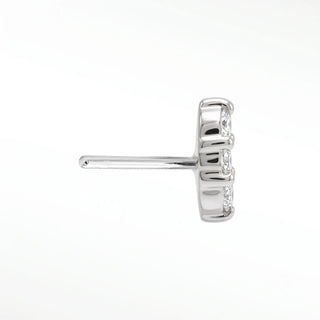 Discover elegant flat back cartilage earrings crafted from 14k white gold with dazzling diamonds. Perfect