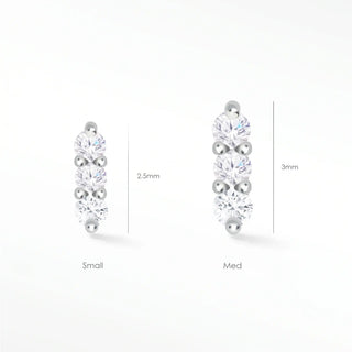 Discover elegant flat back cartilage earrings crafted from 14k white gold with dazzling diamonds. Perfect