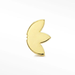 Flat back earrings 14k gold with a minimalist gold-colored three-leaf clover pin for women earrings