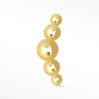 Flat Back Earrings 14K Yellow Croissant