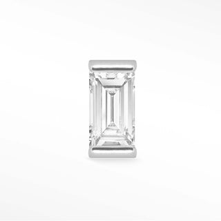 Flat Back Earrings Baguette Diamond 14K White