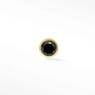 Black diamond 1.5mm flat back earring bezel 14k yellow - 14k gold