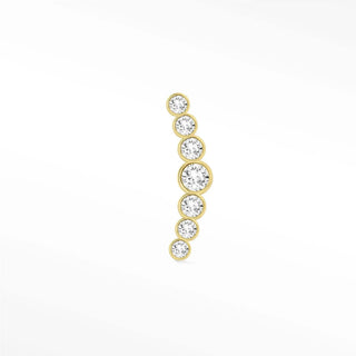 Diamond flat back earring croissant small 14k yellow - 14k gold