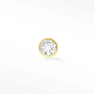 Diamond flat back earring 1.5mm bezel 14k yellow - 14k gold