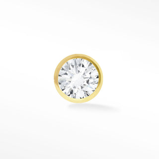 Flat Back Earrings Bezel Diamond 2mm 14K Yellow