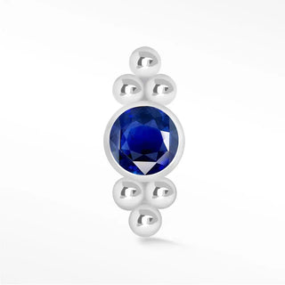 Natural blue sapphire flat back earring 14k white - 14k gold