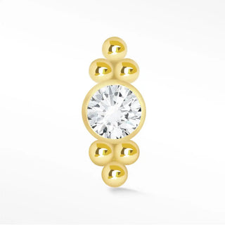 Diamond flat back earring 14k yellow - 14k gold