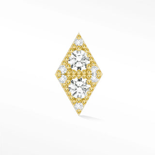 Flat back earring diamond 14k yellow gold - 14k