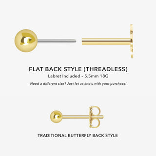 Flat back earring diamond climber 14k yellow gold - 14k