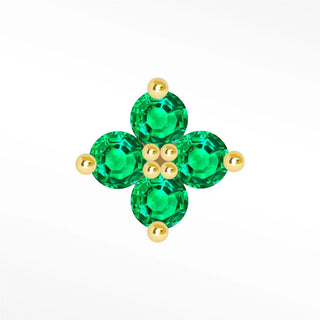 Emerald stud earrings design featuring a lucky motif and secure backing. Comfortable for daily wear with refined detail.