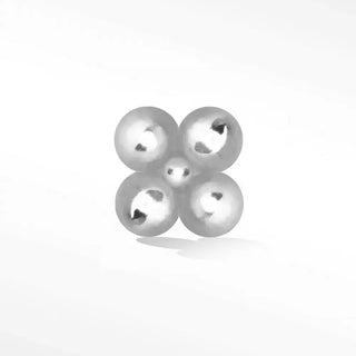 Flat back earring med clover 14k white - 14k gold / single