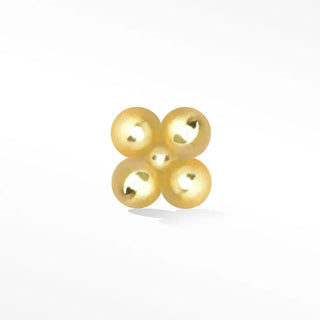 Flat back earring small clover bead 14k yellow - 14k gold / single