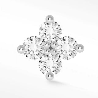 Diamond flat back earring x-large clover 14k white