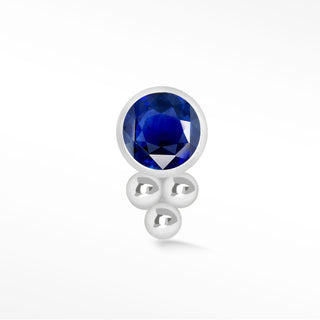 Flat Back Earrings Comet Blue Sapphire 14K White