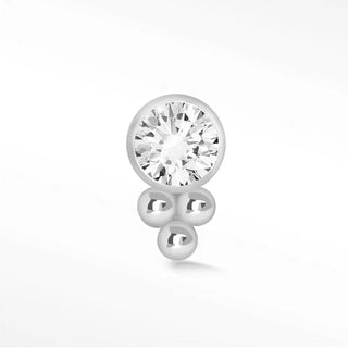 Diamond flat back earring 14k white - 14k gold