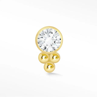 Diamond flat back earring 14k yellow - 14k gold
