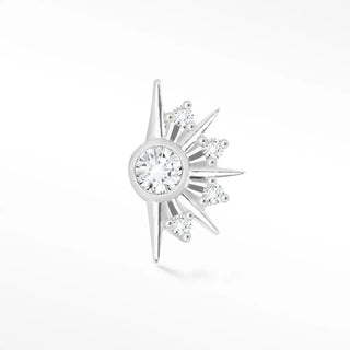Diamond flat back earring demi urchin 14k white - 14k gold