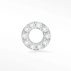 Flat Back Earrings Diamond 14K White Donut | The Wynning Studs
