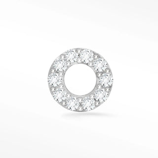 Flat back earrings diamond 14k white donut | the wynning studs