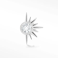 Flat Back Earrings Diamond 14K White Sunburst | The Wynning Studs