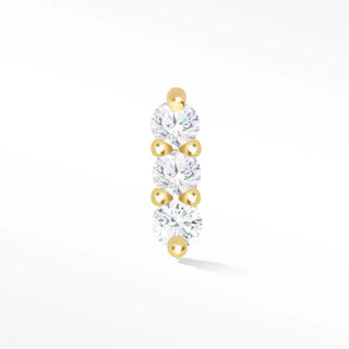Flat back earrings diamond 14k yellow 3 scones | the wynning studs