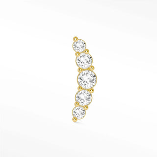 Flat back earrings diamond 14k yellow croissant | the wynning studs