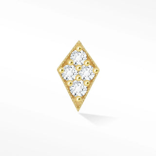 Flat back earrings diamond 14k yellow kite | the wynning studs