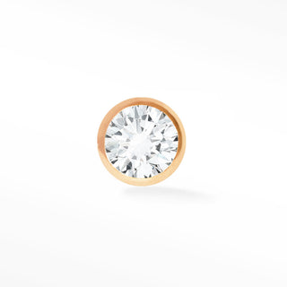 Shop our 2mm bezel diamond flat back earring in 14k rose gold. Perfect for daily wear cartilage or lobe piercings.