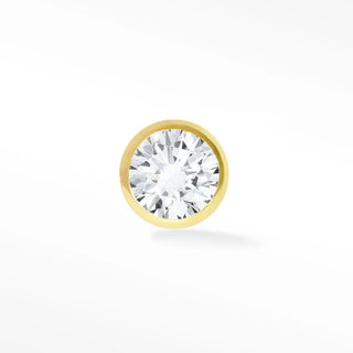 Flat back earrings bezel diamond 2mm 14k yellow