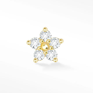 Flat back earrings diamond daisy 14k yellow | the wynning studs