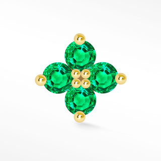 Flat back earrings emerald 14k gold clover | the wynning studs - yellow