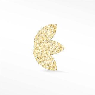 Flat back earring baby lotus florentine 14k yellow gold