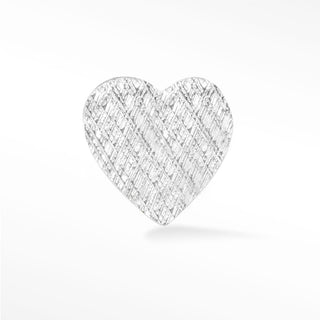 Flat Back Earrings Florentine Heart 14K White