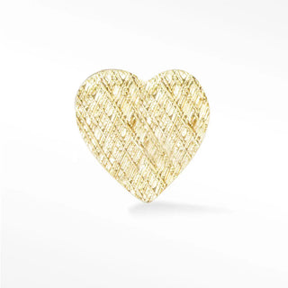 Flat back earring heart florentine 14k yellow gold - 14k