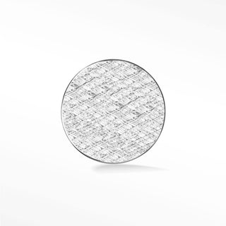 Flat Back Earrings Florentine Round 14K White