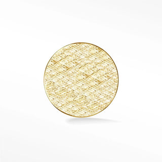 Flat back earring full moon 4mm florentine 14k yellow - 14k gold / single
