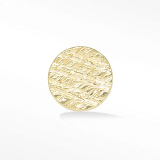 Florentine flat back earring full moon 3.5mm 14k yellow - 14k gold / single