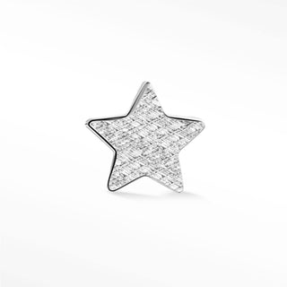 Flat Back Earrings Florentine Star 14K White