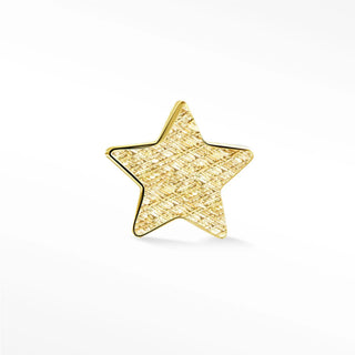 Flat back earring star crossed florentine 14k yellow gold - single