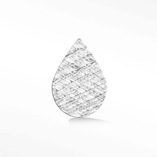 Florentine flat back earring rain drop 14k white - 14k gold / single