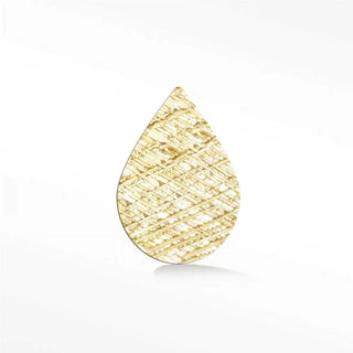 Florentine flat back earring rain drop 14k yellow - 14k gold / single