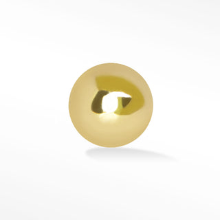 Sphere flat back earrings, in 14k yellow gold, a minimal spherical stud design and finish. 