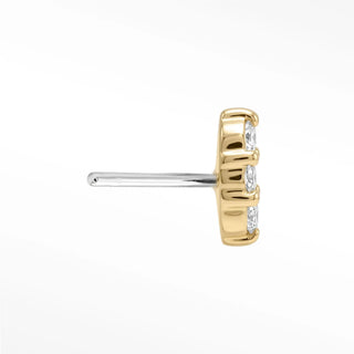 Explore our stunning flat back earrings in 14k yellow gold. The wynning studs feature sparkling diamonds perfect