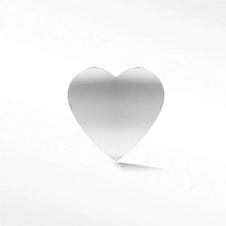 Flat back earring heart 14k white - 14k gold / single