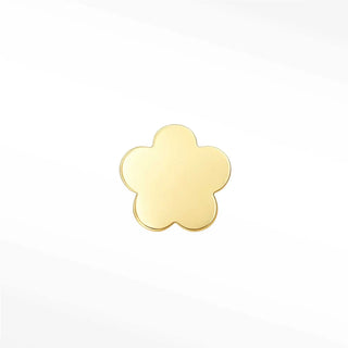 Gold-colored labret 14k gold five-petal flower earrings labret 14k with smooth polished 14k gold 18g finish
