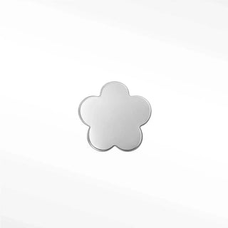 A sleek five-petal flower-shaped pendant in polished silver for flat back earrings labret 14k gold white 18g