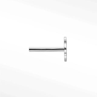 Silver-plated sleek minimalist door handle with cylindrical shaft and circular head for gold white 18g earrings labret 14k