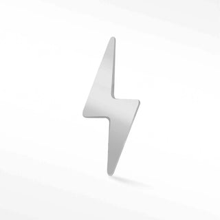 Flat back earring lightning bolt 14k white - 14k gold